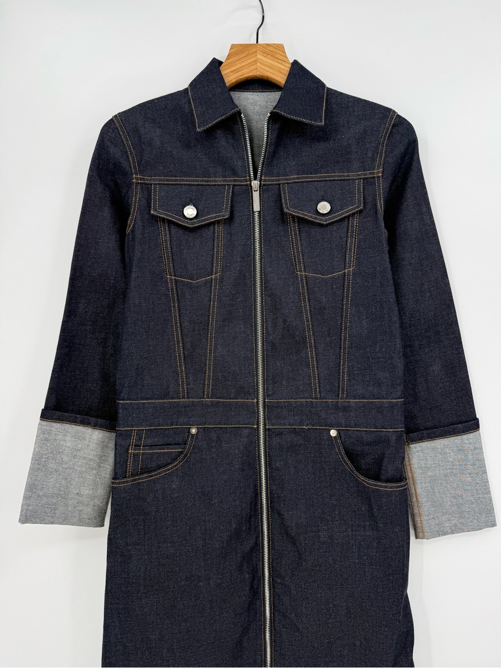 Helmut Lang Raw Indigo Denim Trench Size XS - Picture 7 of 16